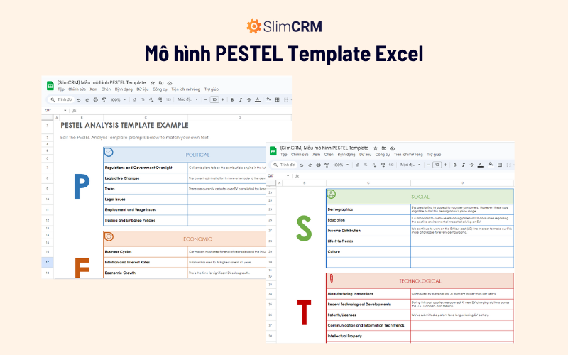 Mô hình PESTEL Template Excel