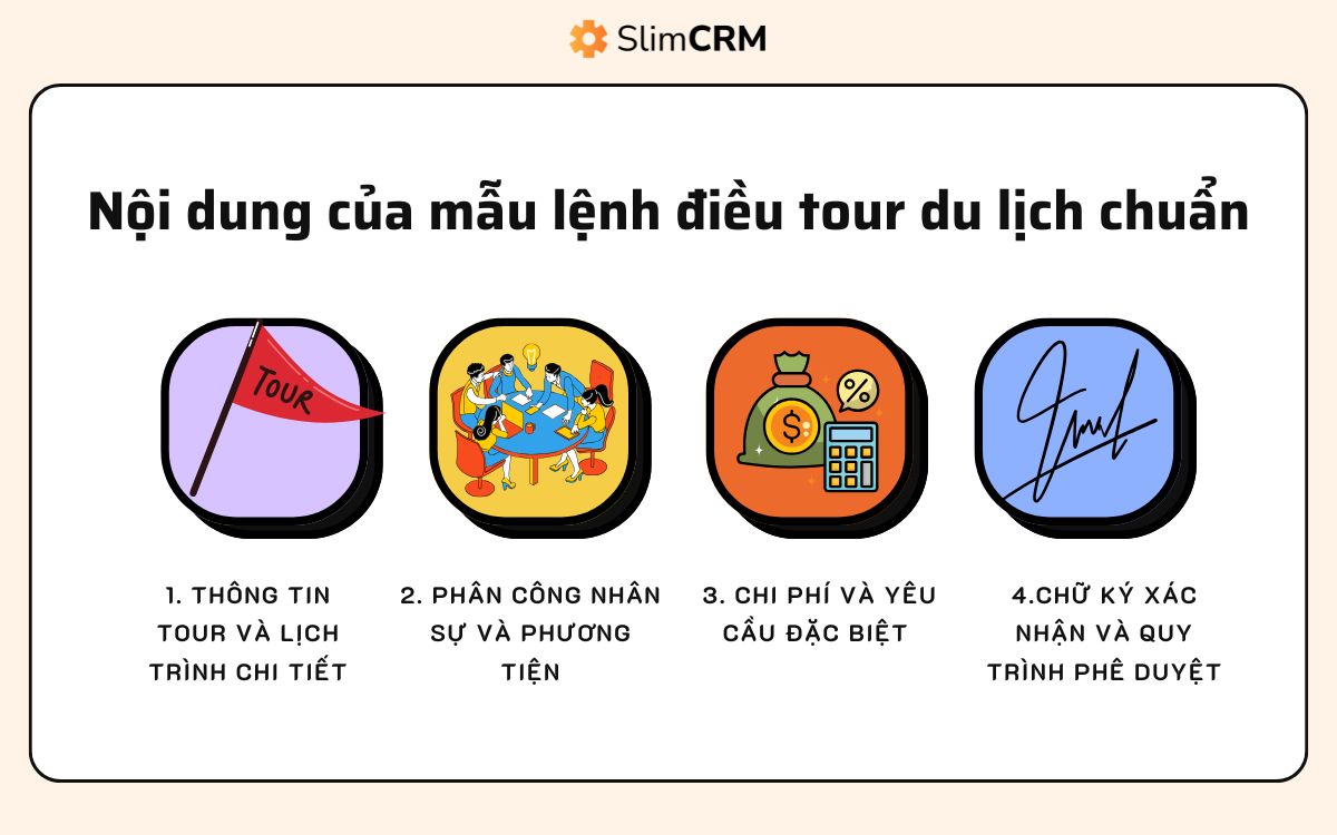 Nội dung mẫu lệnh điều tour du lịch