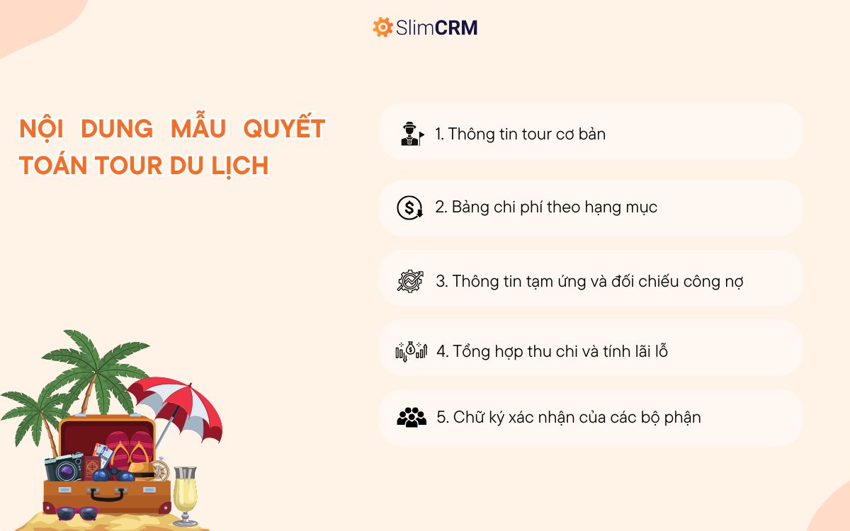 nội dung mẫu quyết toán tour du lịch