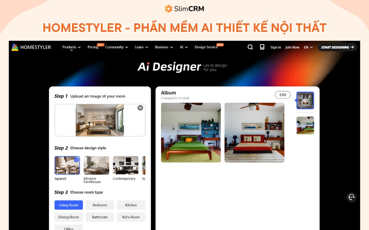 Phần mềm AI thiết kế nội thất