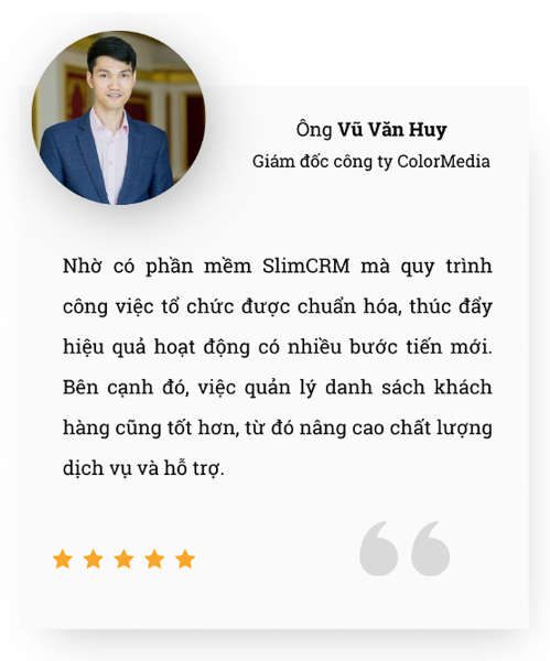 khách hàng phần mềm CRM cho agency tốt nhất SlimCRM ColorMedia