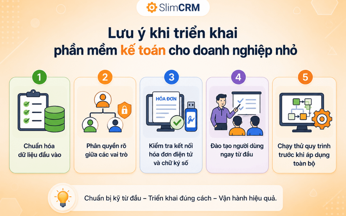 lưu ý triển khai phần mềm kế toán cho doanh nghiệp nhỏ