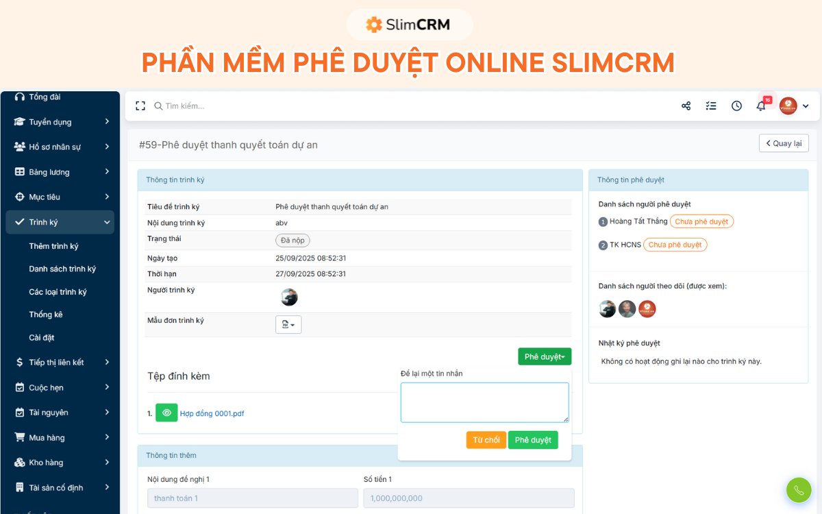 Phần mềm phê duyệt online