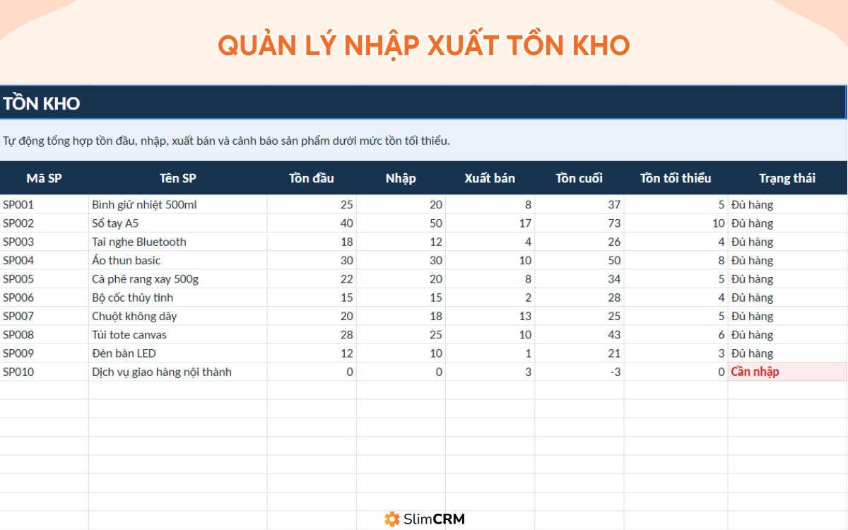 phần mềm bán hàng excel miễn phí