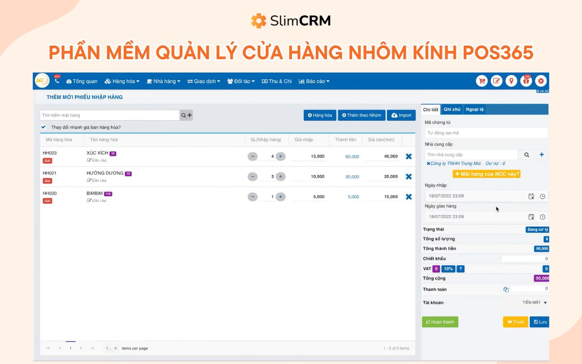  Phần mềm quản lý cửa hàng nhôm kính pos365