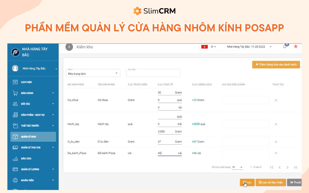  Phần mềm quản lý cửa hàng nhôm kính posapp