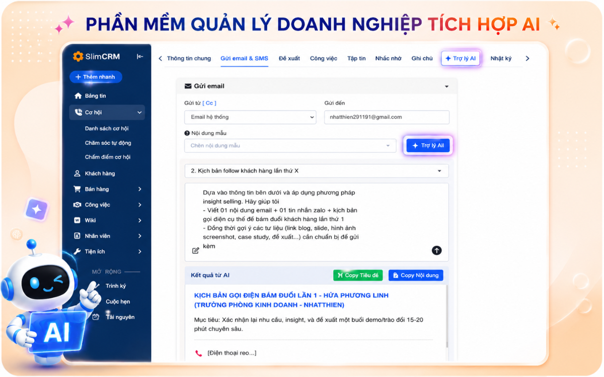 Phần mềm quản lý doanh nghiệp tích hợp AI