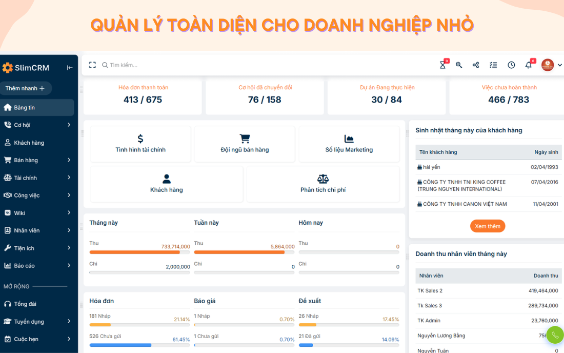 Phần mềm quản lý doanh nghiệp nhỏ