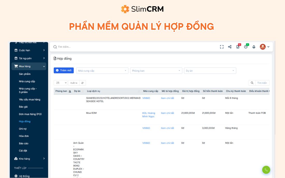 Phần mềm quản lý hợp đồng tour du lịch