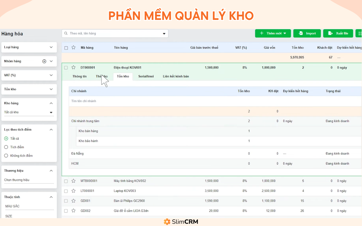 phần mềm quản lý kho kiotviet