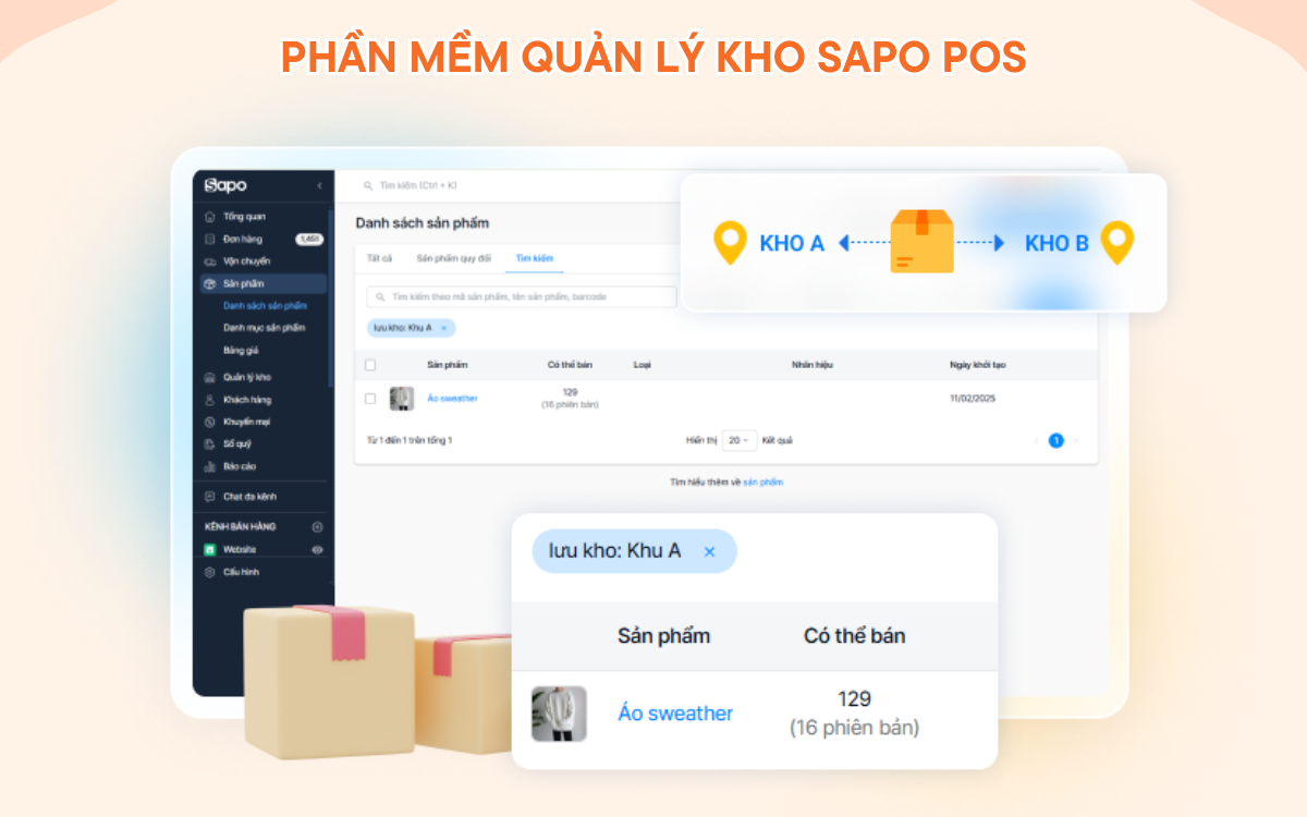 phần mềm quản lý kho sapo pos