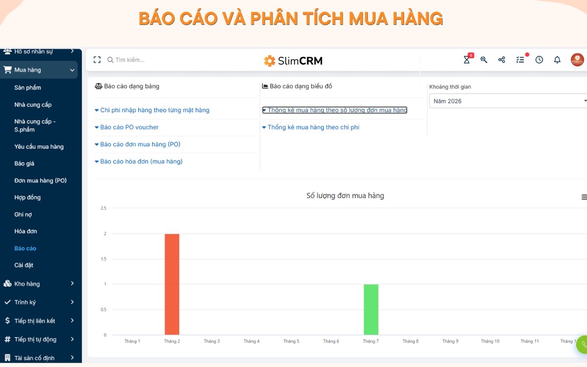 Báo cáo và phân tích mua hàng