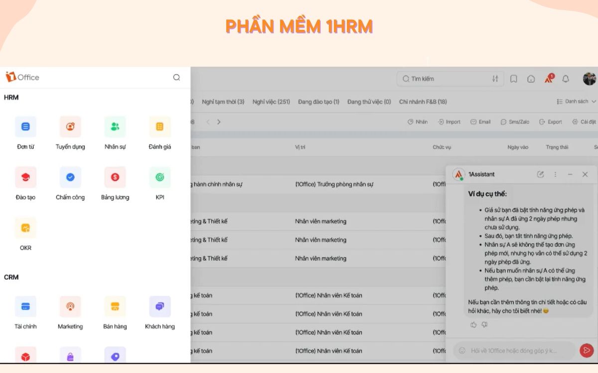 phần mềm quản lý nhân sự 1HRM