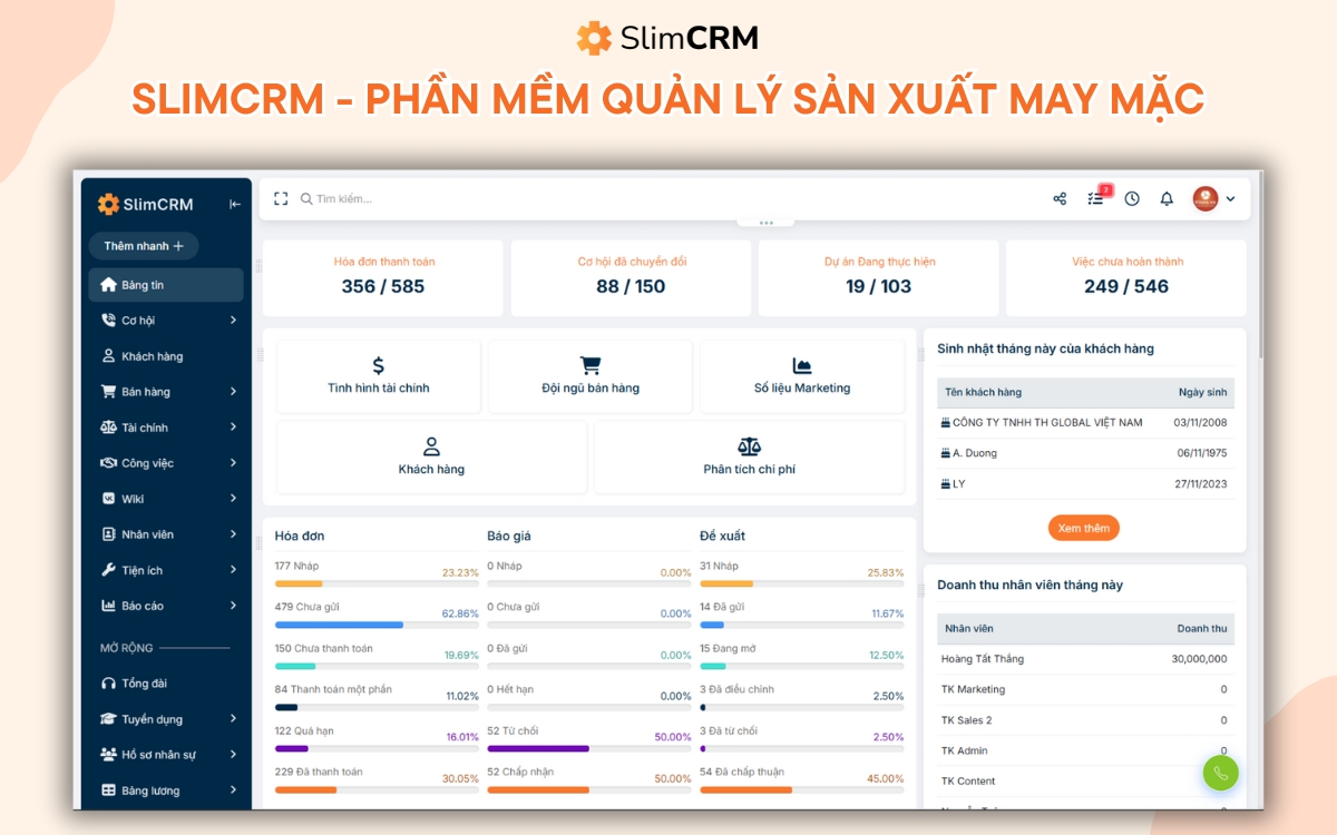 phần mềm quản lý sản xuất may mặc