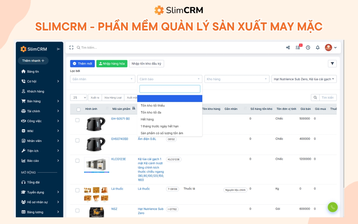 phần mềm quản lý xưởng may