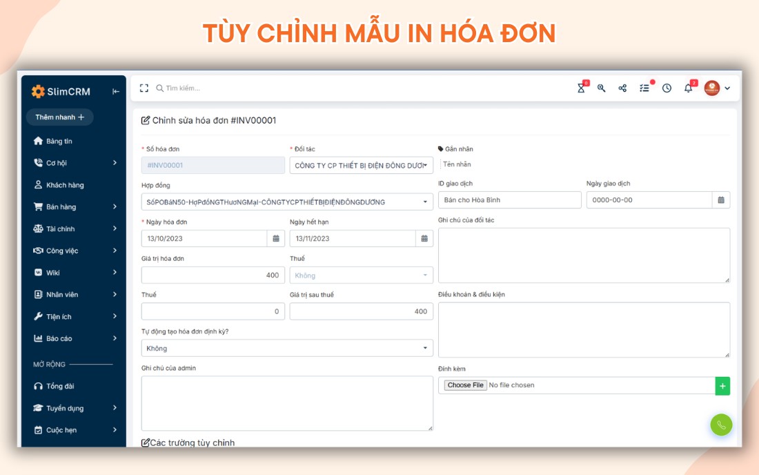 Phần mềm tạo hóa đơn bán hàng