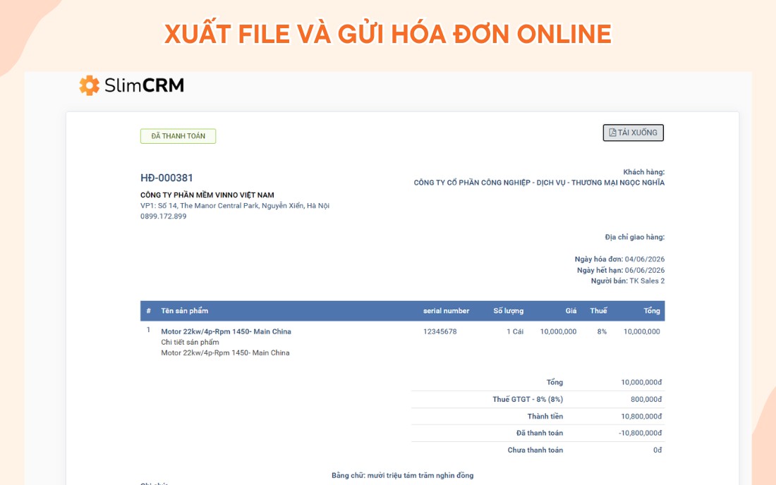 Phần mềm tạo hóa đơn bán hàng