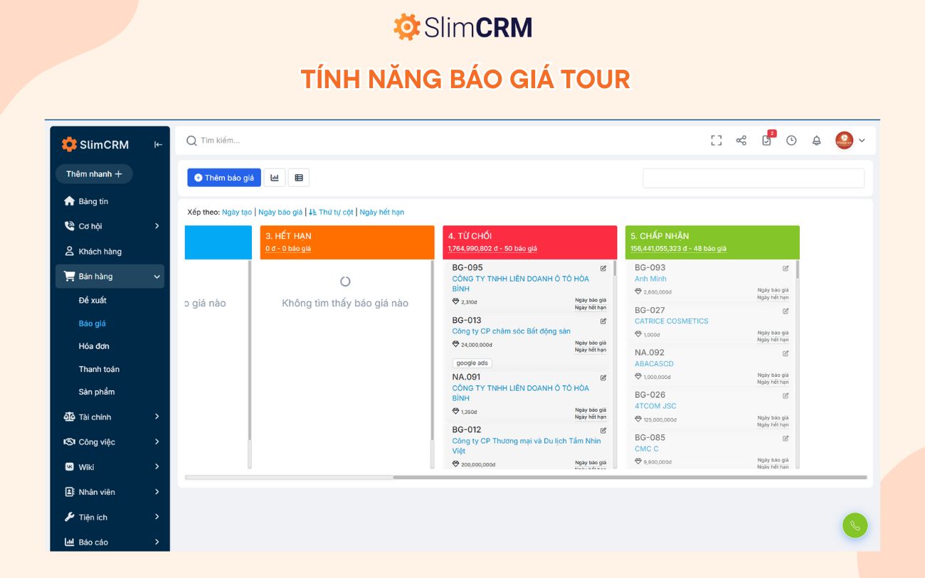 Phần mềm tính giá tour du lịch 1