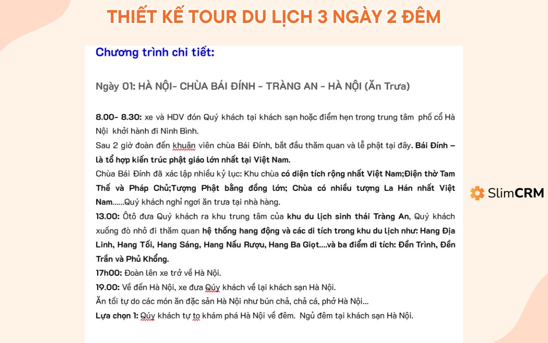 thiết kế tour du lịch 3 ngày 2 đêm