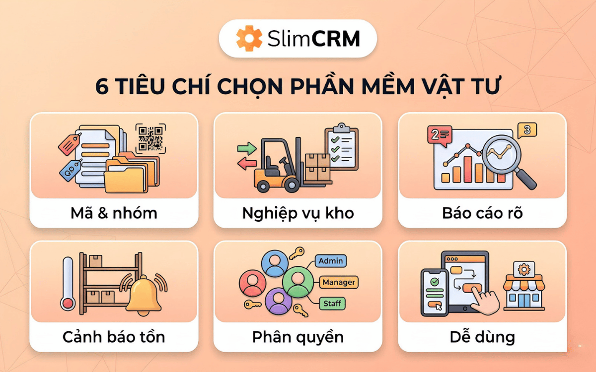 Tiêu chí chọn phần mềm quản lý vật tư