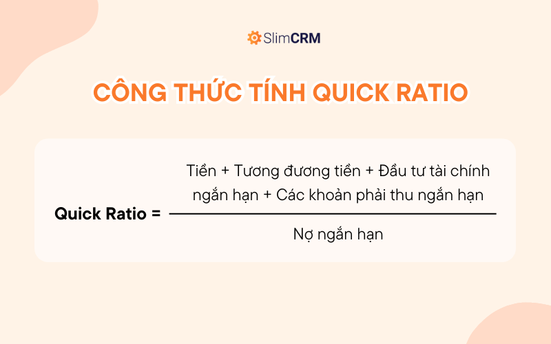 Công thức tính tỷ số thanh toán nhanh
