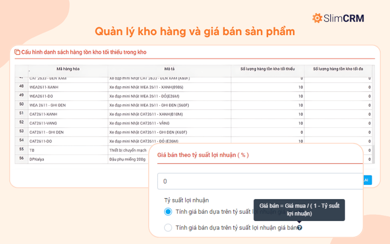 Quản lý kho trên SlimCRM