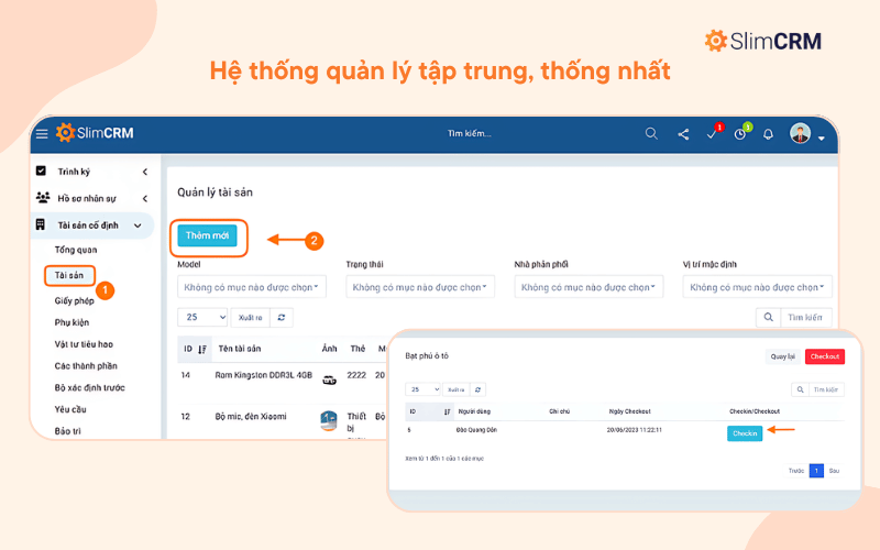 Quản lý tài sản cố định với SlimCRM