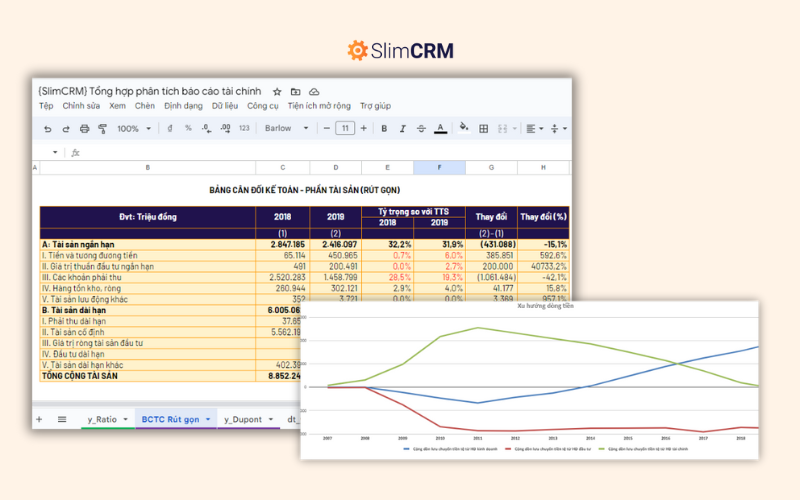 Mẫu excel phân tích báo cáo tài chính tổng hợp