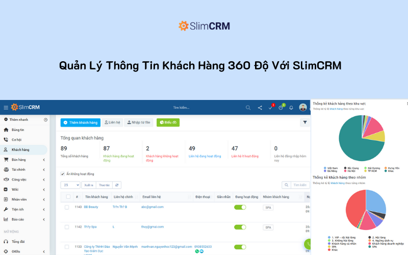 Quản lý thông tin khách hàng 360 độ với SlimCRM