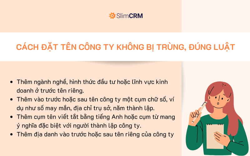 Cách đặt tên công ty không bị trùng, đúng luật