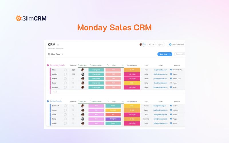 Phần mềm Monday Sales CRM