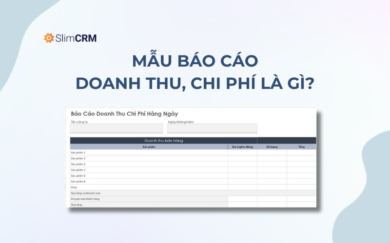 Mẫu báo cáo doanh thu chi phí là gì?