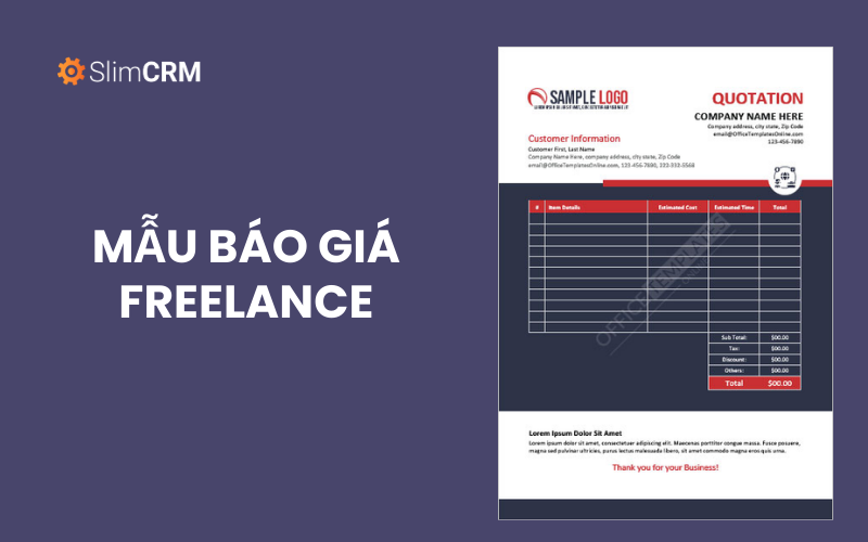 Mẫu báo giá cho Freelance