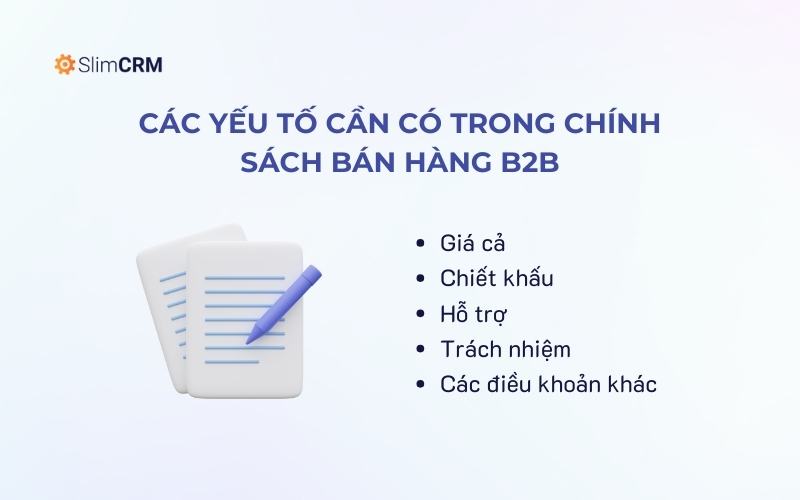 Những yếu tố cần có trong chính sách bán hàng B2B