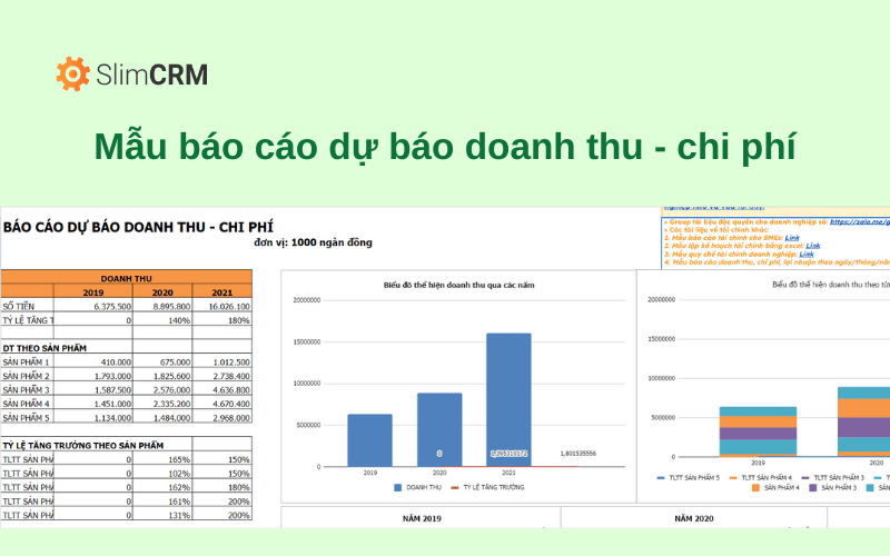 Mẫu phân tích chi phí và dự báo doanh thu