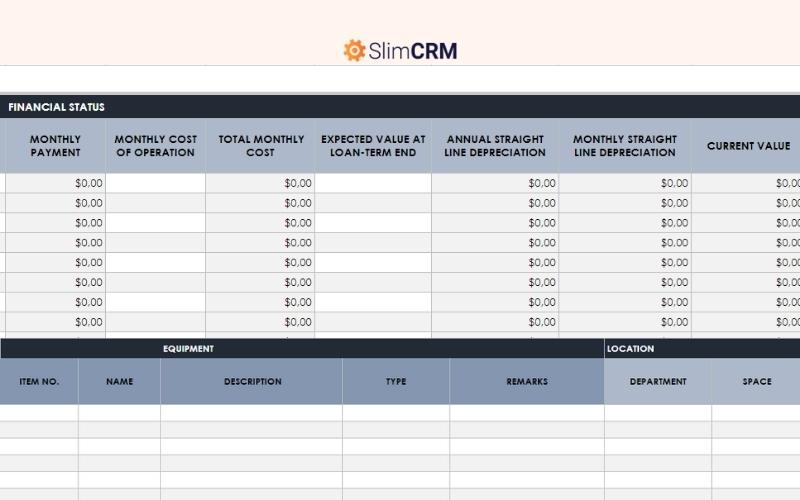 Mẫu excel theo dõi tài sản