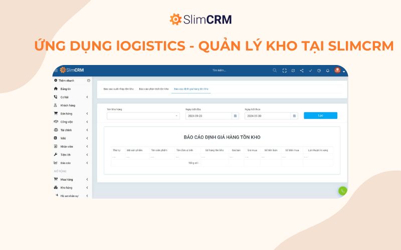 Phần mềm quản lý kho logistics