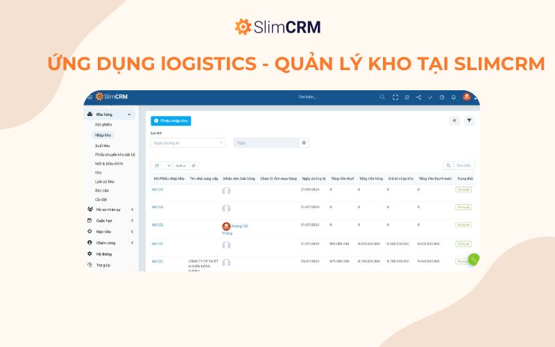 Phần mềm quản lý kho logistics