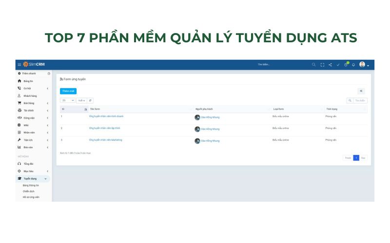 Phần mềm quản lý tuyển dụng ATS