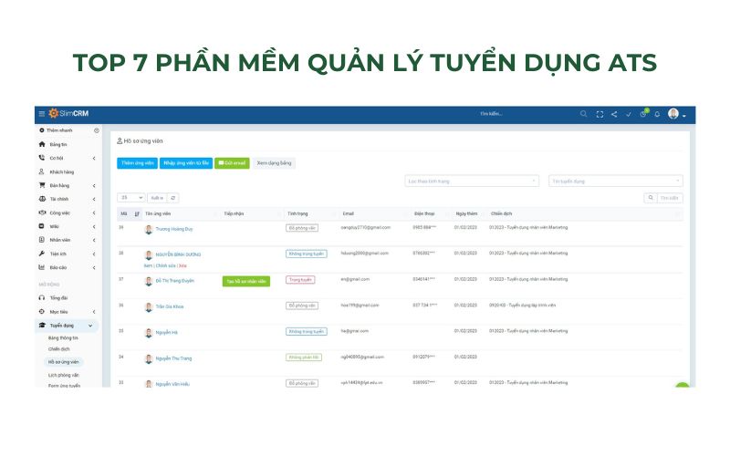 Phần mềm quản lý tuyển dụng ATS