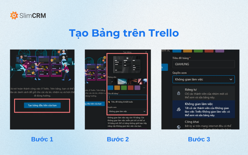 Cách tạo bảng trên Trello