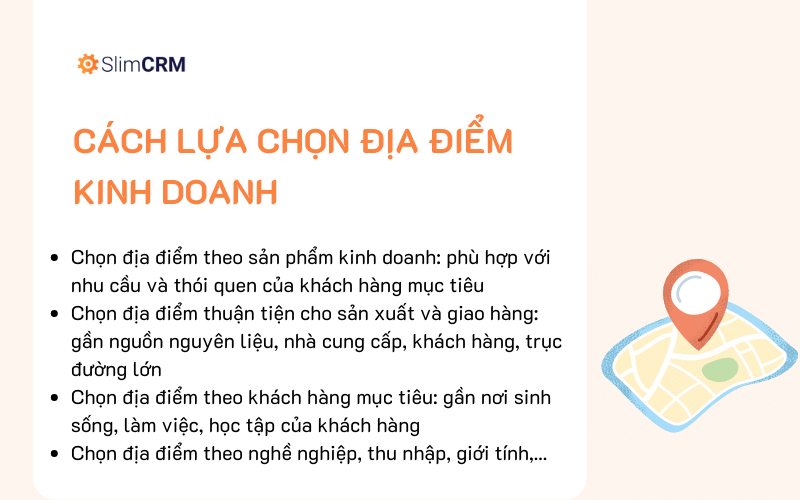 Cách chọn địa điểm kinh doanh