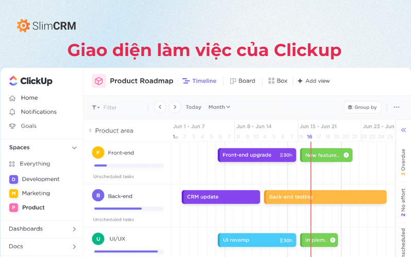 Giao diện làm việc của Clickup