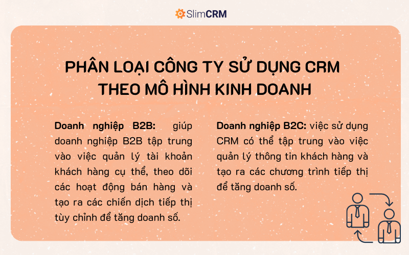 CRM áp dụng cho doanh nghiệp nào? - phân nhóm theo mô hình kinh doanh