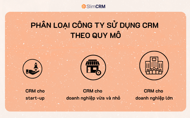 Các công ty sử dụng CRM - phân nhóm theo quy mô