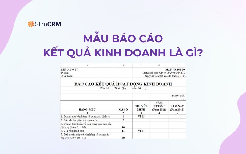 Mẫu báo cáo kết quả kinh doanh là gì?