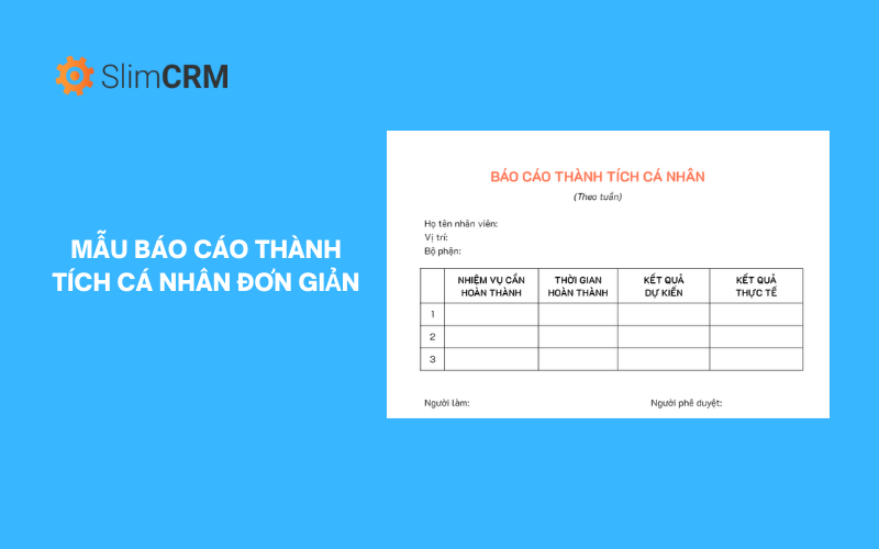 Mẫu báo cáo thành tích cá nhân hiện đại, đơn giản