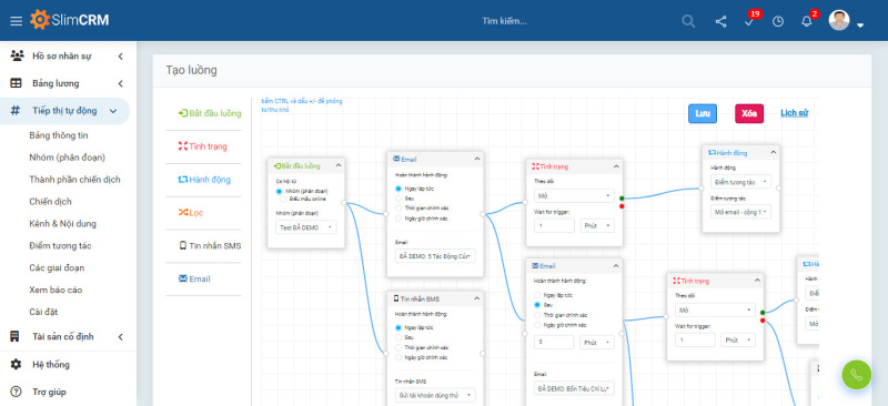 Mô phỏng tính năng Marketing Automation với khả năng chấm điểm khách hàng tiềm năng của SlimCRM
