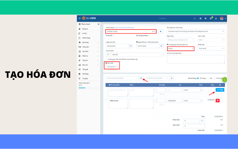 Tạo hóa đơn và báo giá đẹp mắt với SlimCRM