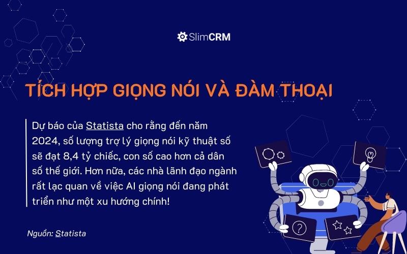 Tích hợp giọng nói và đàm thoại là xu hướng crm nổi bật hàng đầu